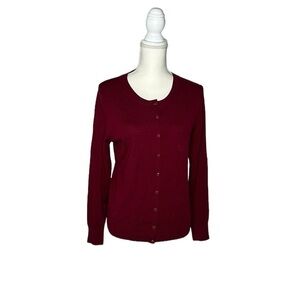 Banana republic 100% merino wool burgundy/red cardigan Size M
